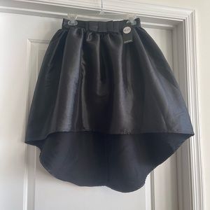 Willow Bow Front Dipped Hem Full Midi Skirt